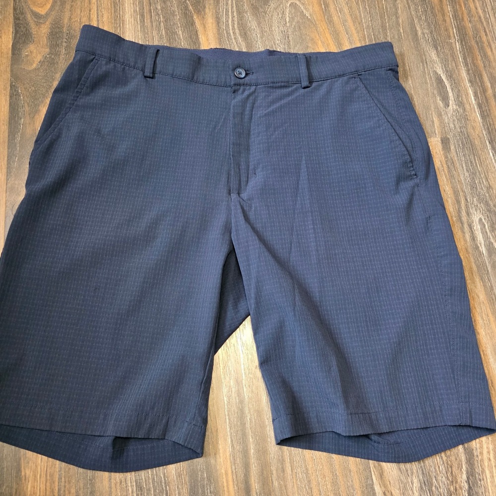 Greg Norman Mens Navy Blue Textured Performance Golf Shorts TL114090 Size 34